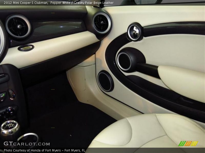 Pepper White / Gravity Polar Beige Leather 2012 Mini Cooper S Clubman