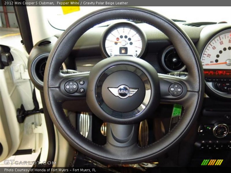 Pepper White / Gravity Polar Beige Leather 2012 Mini Cooper S Clubman