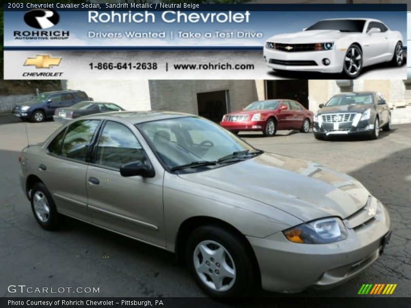 Sandrift Metallic / Neutral Beige 2003 Chevrolet Cavalier Sedan