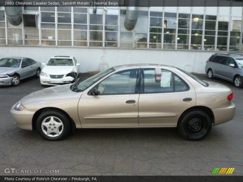 Sandrift Metallic / Neutral Beige 2003 Chevrolet Cavalier Sedan