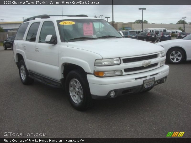 Summit White / Gray/Dark Charcoal 2003 Chevrolet Tahoe Z71 4x4