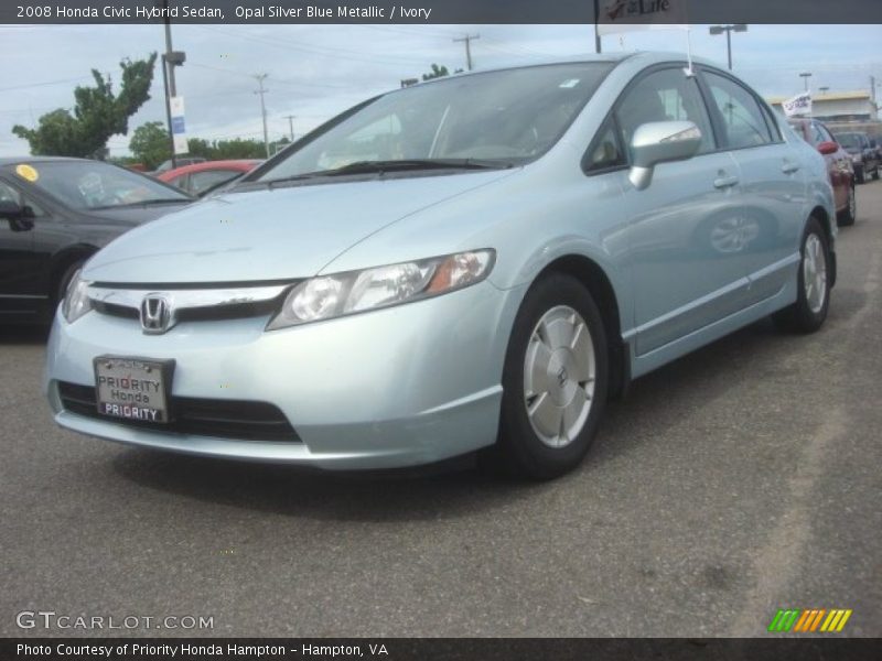 Opal Silver Blue Metallic / Ivory 2008 Honda Civic Hybrid Sedan