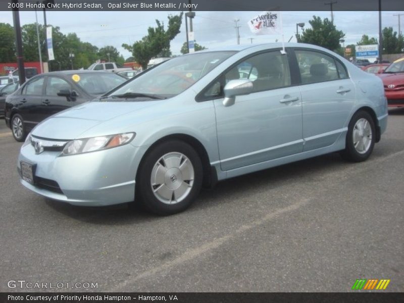 Opal Silver Blue Metallic / Ivory 2008 Honda Civic Hybrid Sedan