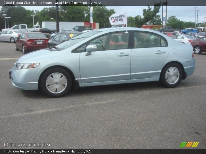 Opal Silver Blue Metallic / Ivory 2008 Honda Civic Hybrid Sedan