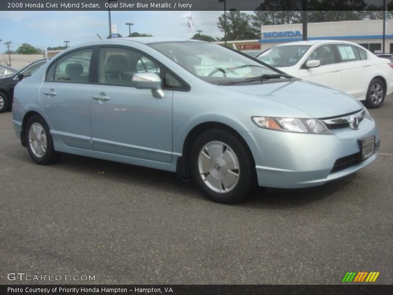 Opal Silver Blue Metallic / Ivory 2008 Honda Civic Hybrid Sedan