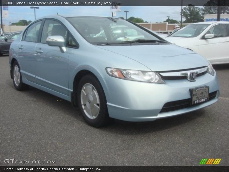 Opal Silver Blue Metallic / Ivory 2008 Honda Civic Hybrid Sedan