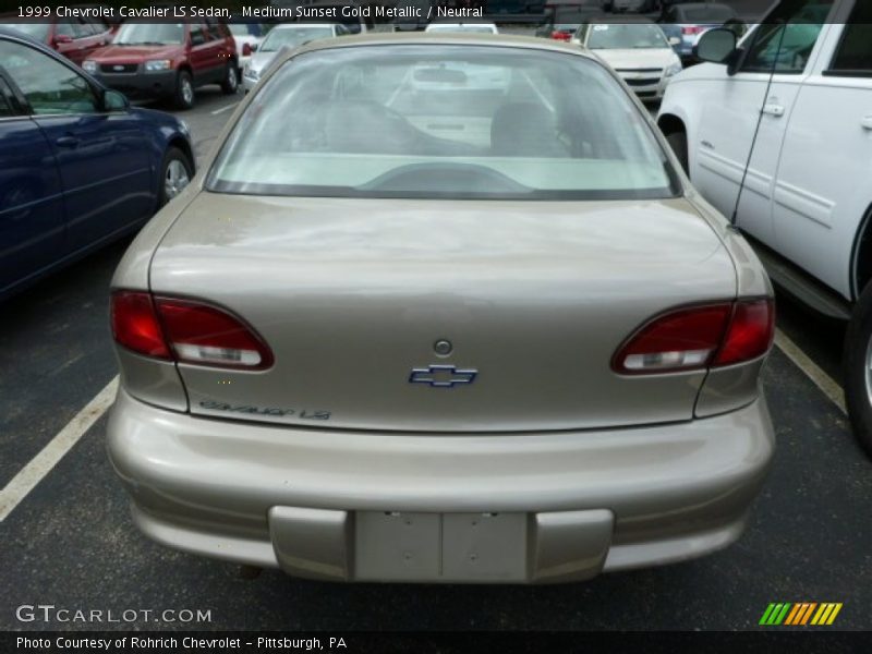 Medium Sunset Gold Metallic / Neutral 1999 Chevrolet Cavalier LS Sedan
