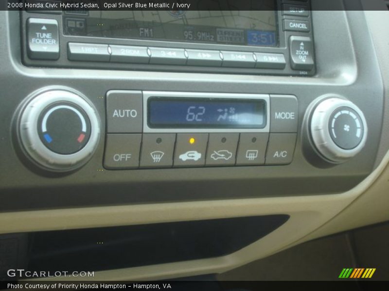 Opal Silver Blue Metallic / Ivory 2008 Honda Civic Hybrid Sedan