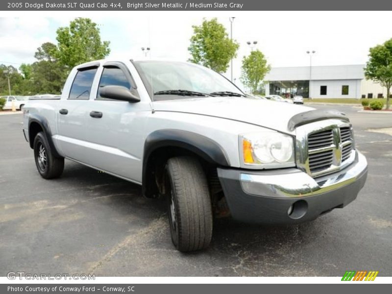 Bright Silver Metallic / Medium Slate Gray 2005 Dodge Dakota SLT Quad Cab 4x4