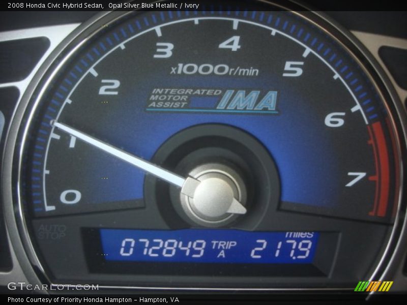 Opal Silver Blue Metallic / Ivory 2008 Honda Civic Hybrid Sedan