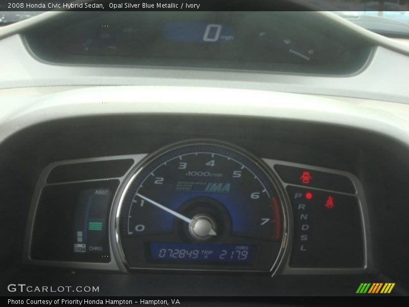 Opal Silver Blue Metallic / Ivory 2008 Honda Civic Hybrid Sedan