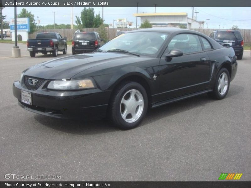 Black / Medium Graphite 2002 Ford Mustang V6 Coupe