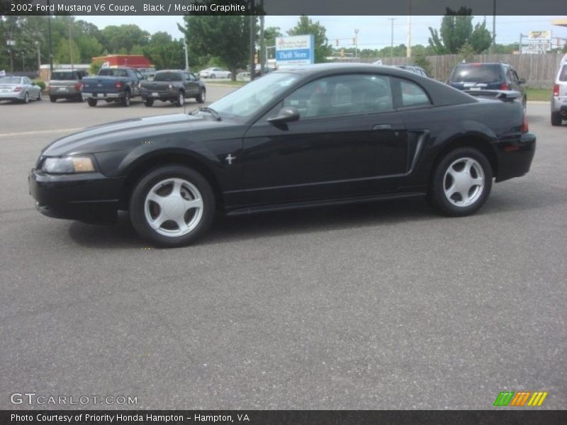 Black / Medium Graphite 2002 Ford Mustang V6 Coupe