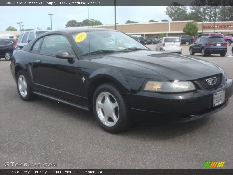 Black / Medium Graphite 2002 Ford Mustang V6 Coupe