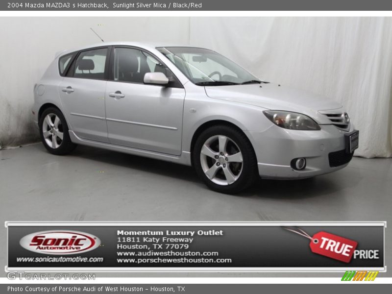 Sunlight Silver Mica / Black/Red 2004 Mazda MAZDA3 s Hatchback