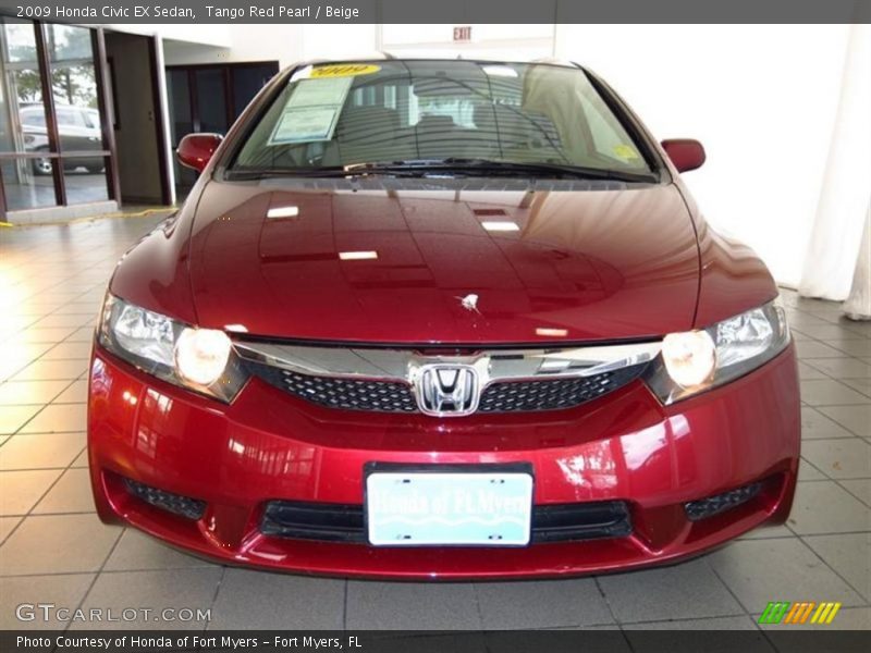 Tango Red Pearl / Beige 2009 Honda Civic EX Sedan