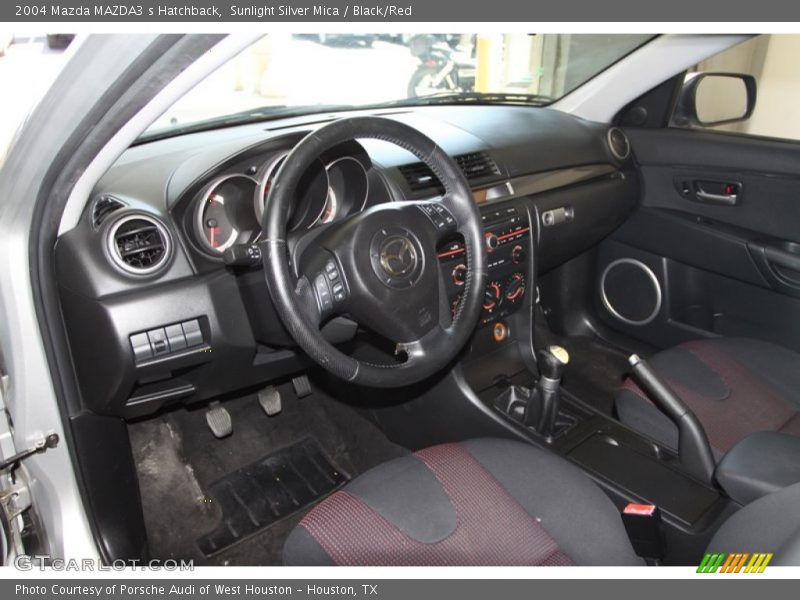 Sunlight Silver Mica / Black/Red 2004 Mazda MAZDA3 s Hatchback