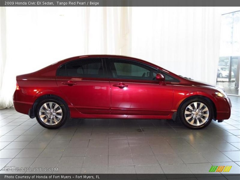 Tango Red Pearl / Beige 2009 Honda Civic EX Sedan