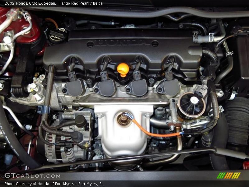 Tango Red Pearl / Beige 2009 Honda Civic EX Sedan