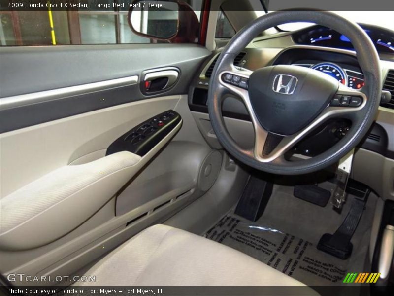 Tango Red Pearl / Beige 2009 Honda Civic EX Sedan