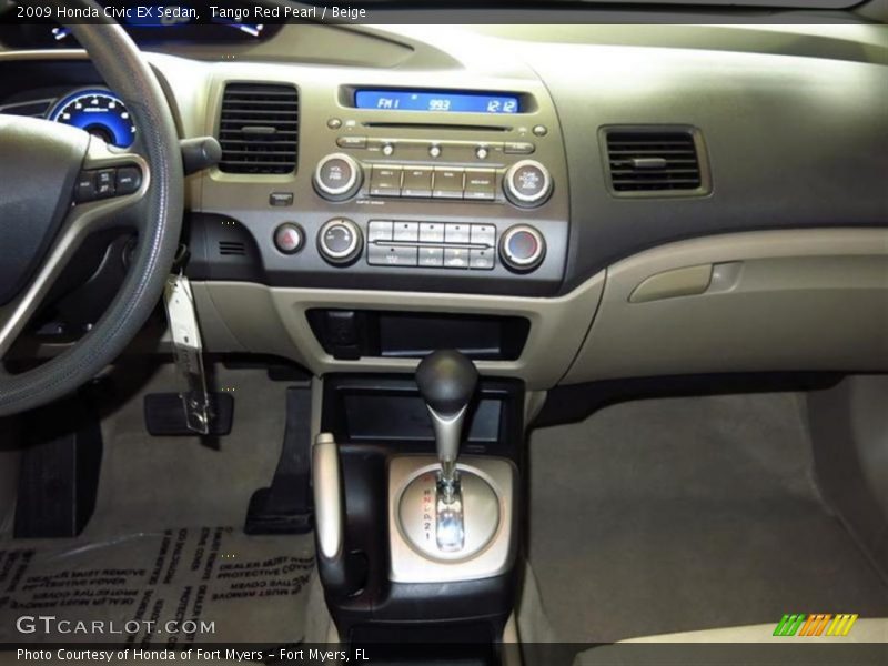 Tango Red Pearl / Beige 2009 Honda Civic EX Sedan