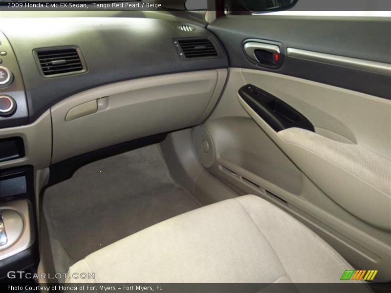 Tango Red Pearl / Beige 2009 Honda Civic EX Sedan