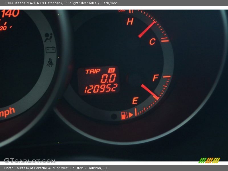 Sunlight Silver Mica / Black/Red 2004 Mazda MAZDA3 s Hatchback