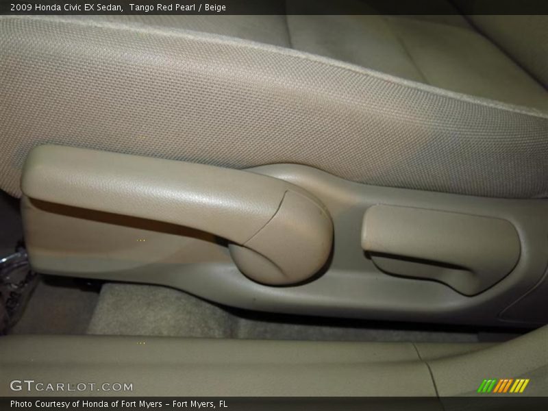 Tango Red Pearl / Beige 2009 Honda Civic EX Sedan