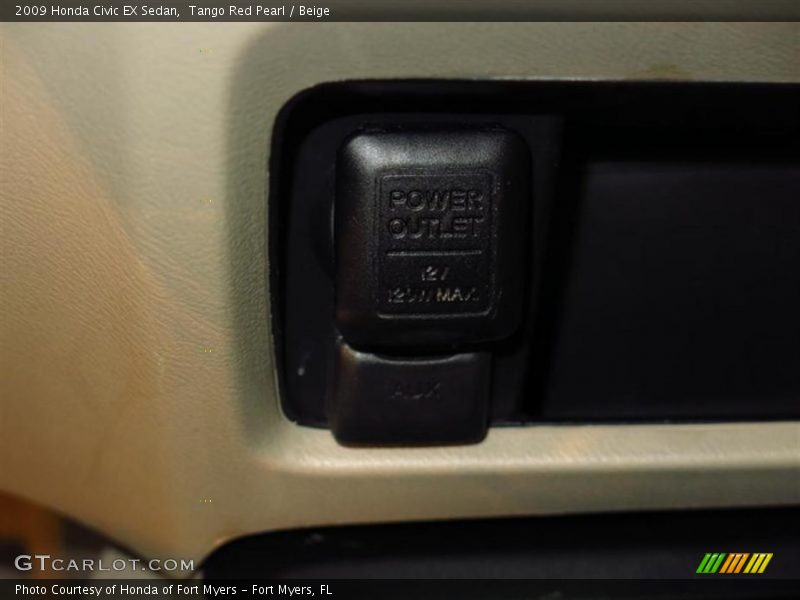 Tango Red Pearl / Beige 2009 Honda Civic EX Sedan