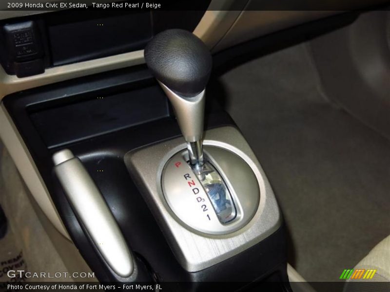 Tango Red Pearl / Beige 2009 Honda Civic EX Sedan