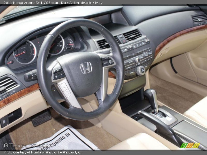 Dark Amber Metallic / Ivory 2011 Honda Accord EX-L V6 Sedan