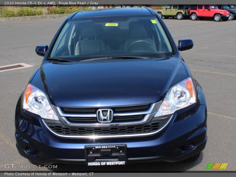 Royal Blue Pearl / Gray 2010 Honda CR-V EX-L AWD