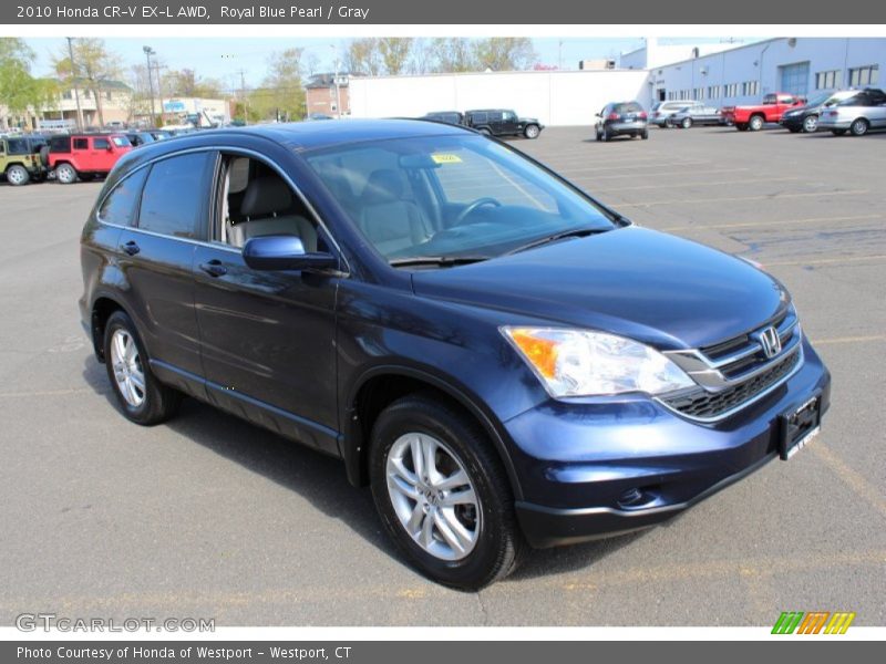 Royal Blue Pearl / Gray 2010 Honda CR-V EX-L AWD