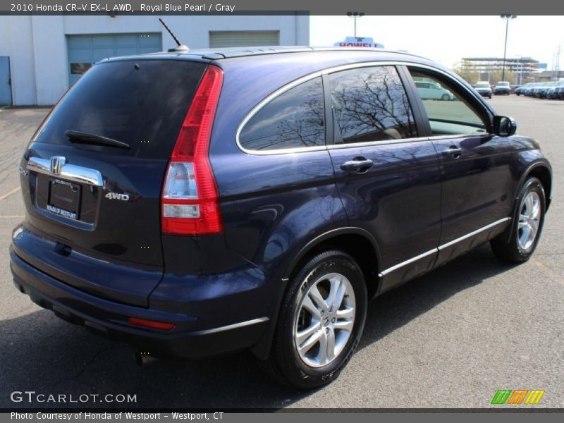 Royal Blue Pearl / Gray 2010 Honda CR-V EX-L AWD