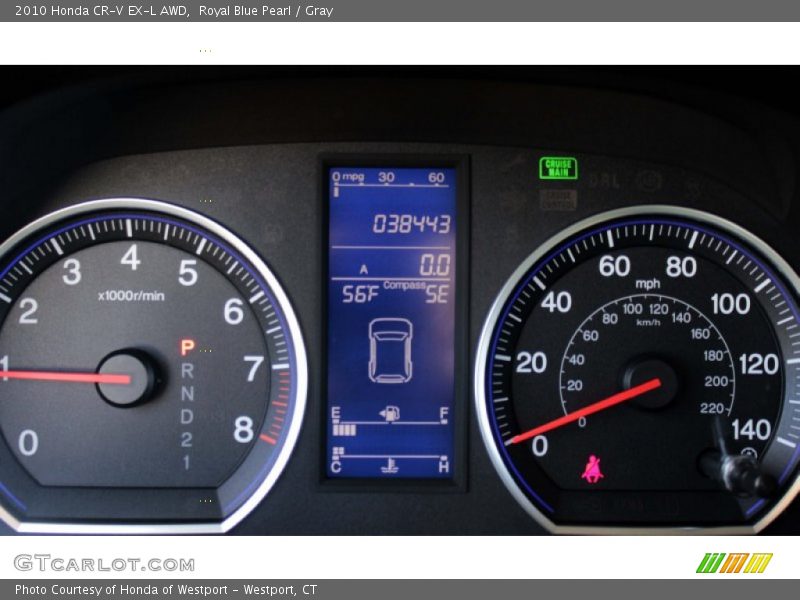 Royal Blue Pearl / Gray 2010 Honda CR-V EX-L AWD