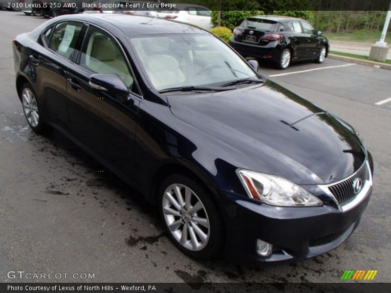 Black Sapphire Pearl / Ecru Beige 2010 Lexus IS 250 AWD