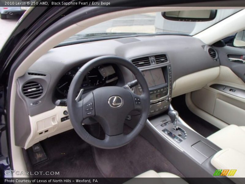 Black Sapphire Pearl / Ecru Beige 2010 Lexus IS 250 AWD