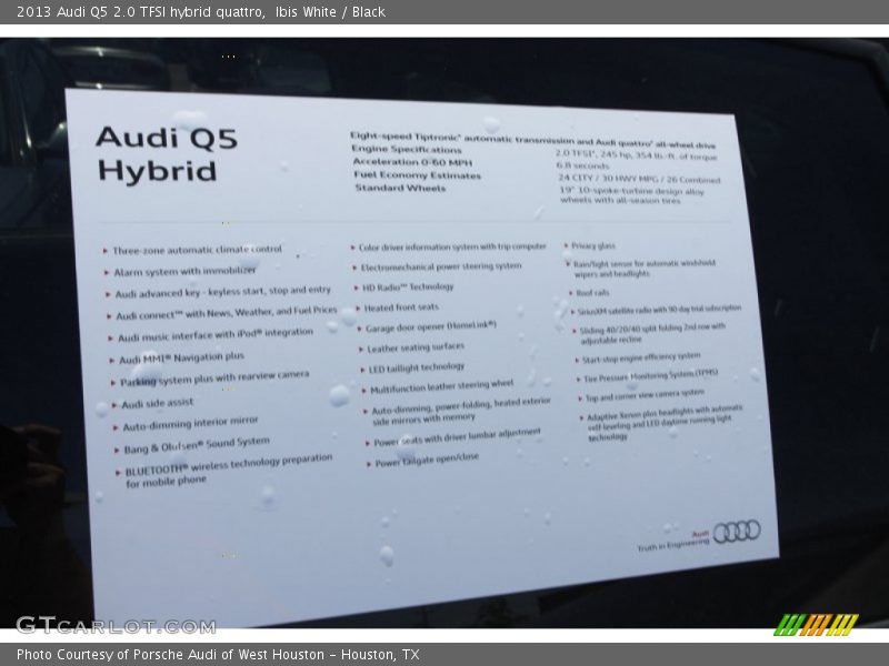 Ibis White / Black 2013 Audi Q5 2.0 TFSI hybrid quattro