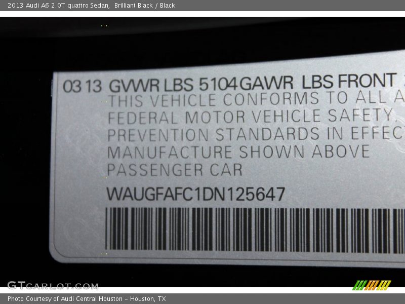 Brilliant Black / Black 2013 Audi A6 2.0T quattro Sedan