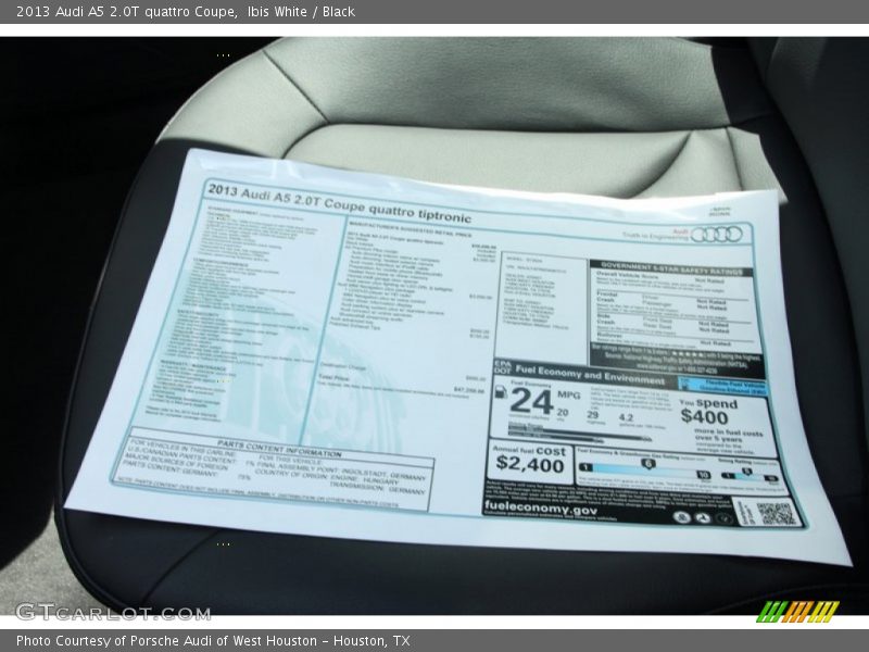Ibis White / Black 2013 Audi A5 2.0T quattro Coupe