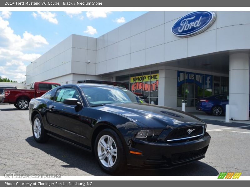 Black / Medium Stone 2014 Ford Mustang V6 Coupe