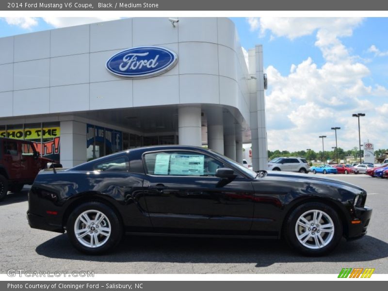 Black / Medium Stone 2014 Ford Mustang V6 Coupe