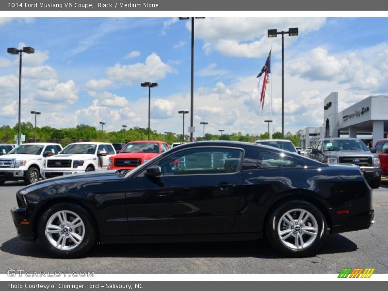 Black / Medium Stone 2014 Ford Mustang V6 Coupe