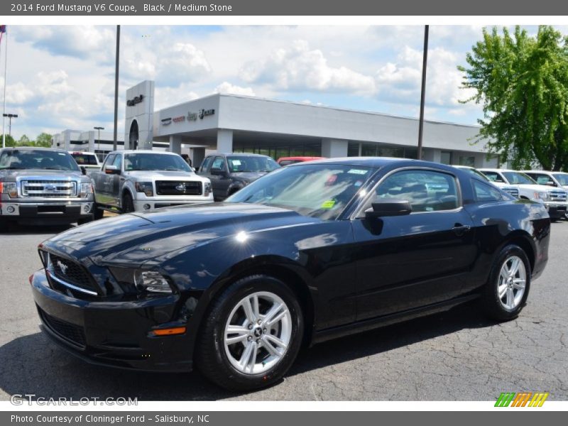Black / Medium Stone 2014 Ford Mustang V6 Coupe