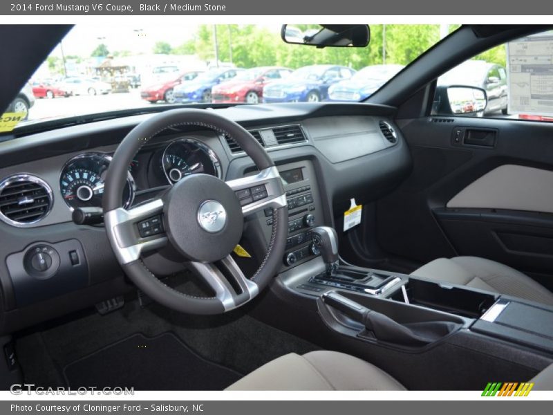 Black / Medium Stone 2014 Ford Mustang V6 Coupe