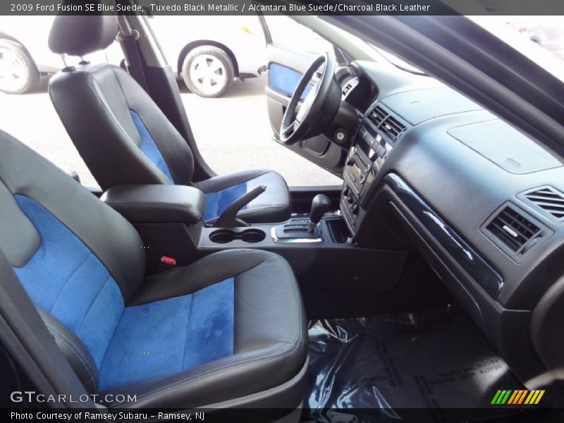 Tuxedo Black Metallic / Alcantara Blue Suede/Charcoal Black Leather 2009 Ford Fusion SE Blue Suede