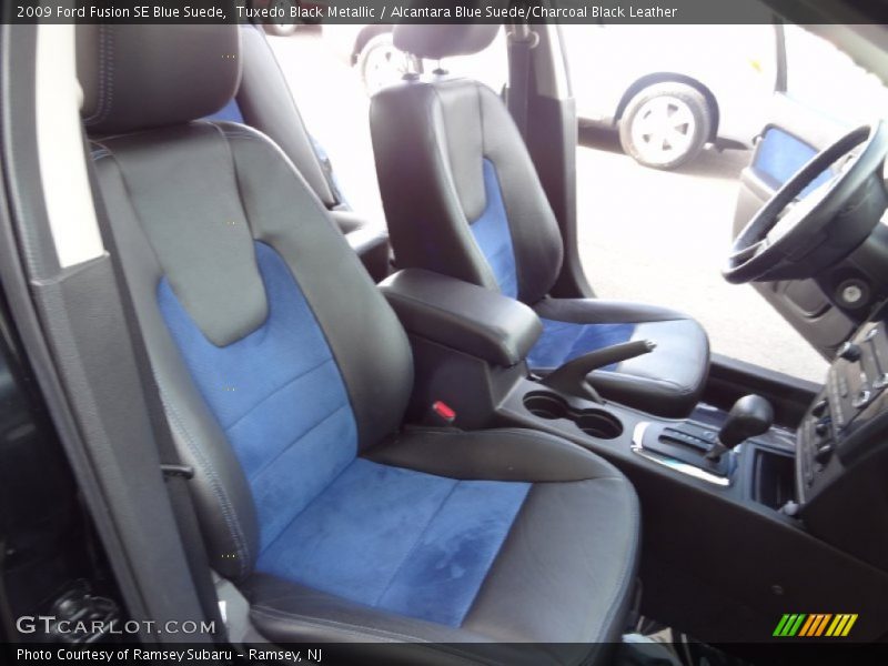 Tuxedo Black Metallic / Alcantara Blue Suede/Charcoal Black Leather 2009 Ford Fusion SE Blue Suede