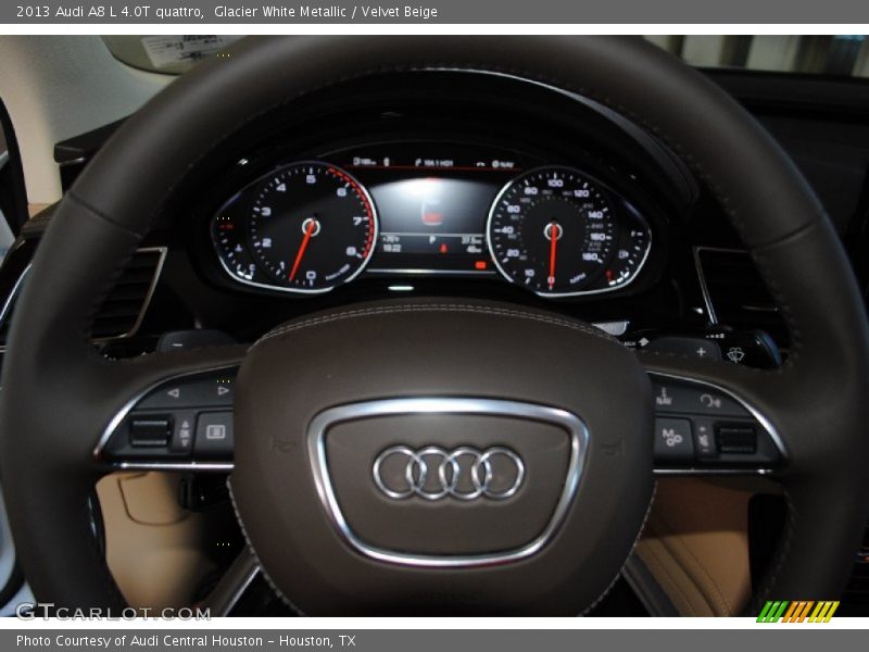 Glacier White Metallic / Velvet Beige 2013 Audi A8 L 4.0T quattro