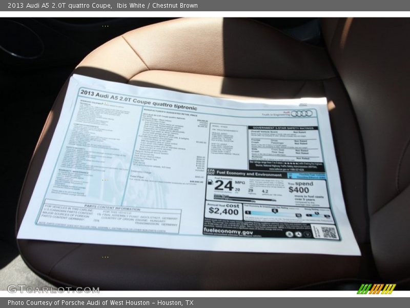 Ibis White / Chestnut Brown 2013 Audi A5 2.0T quattro Coupe