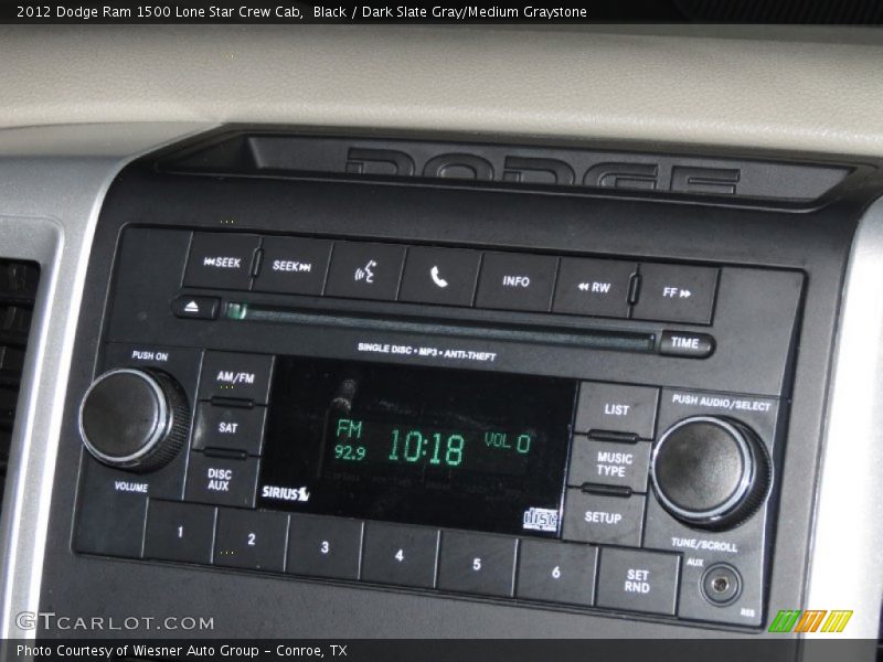Black / Dark Slate Gray/Medium Graystone 2012 Dodge Ram 1500 Lone Star Crew Cab